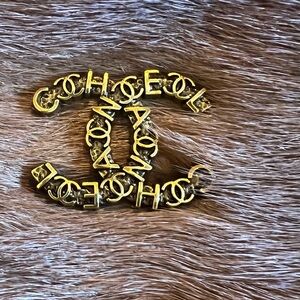 Designer Inspired Gold Letter Logo Pin Stamped